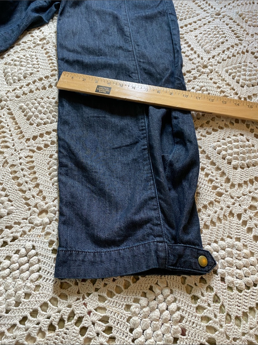 American Eagle size 4 petite convertible trouser jeans dark denim wide leg baggy - Picture 13 of 13